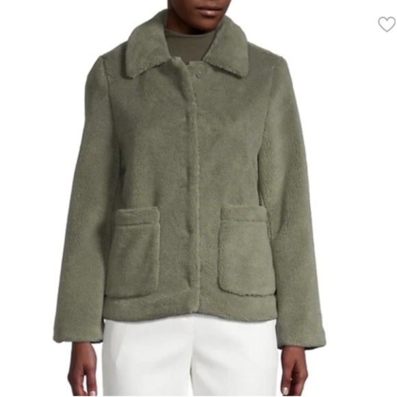 Rebecca Minkoff Harley Teddy Jacket in Green - Picture 1 of 16